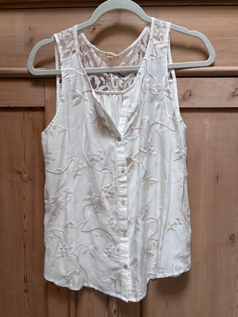 Anthro TINY Cream Lace Sleeveless Tank Top Size Small